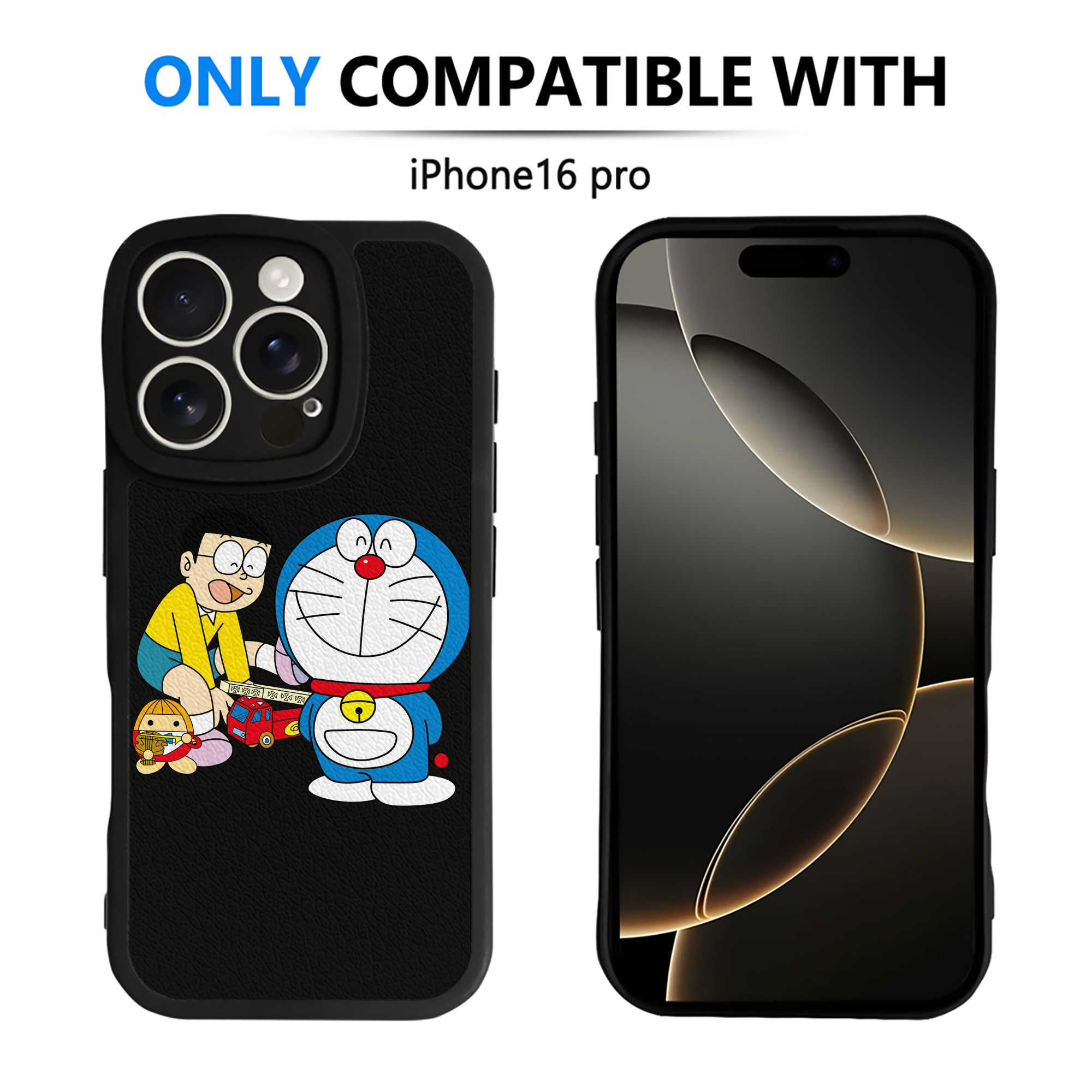 （画像用） ドラえもん Doraemon 【iPhone 16シリーズ対応】シリコンスマホケース（レザー調） 材質：シリコン